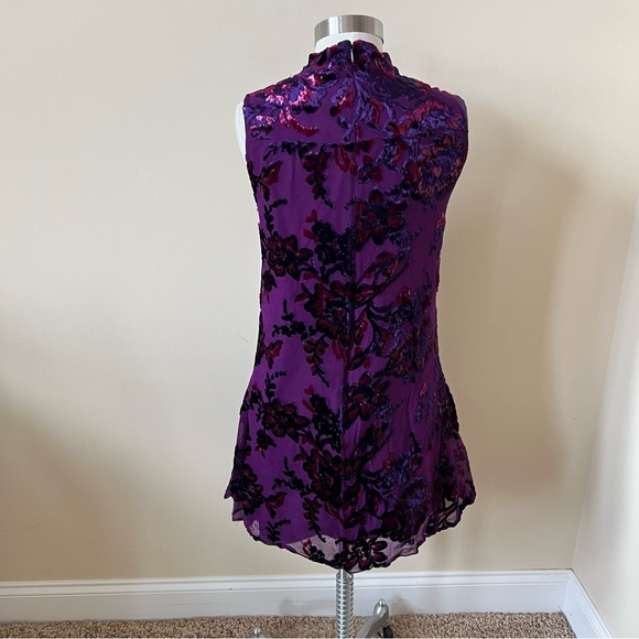 Anna Sui Jewel Tone Velvet Metallic Sleeveless Mini Dress 26272 - Picture 10 of 13